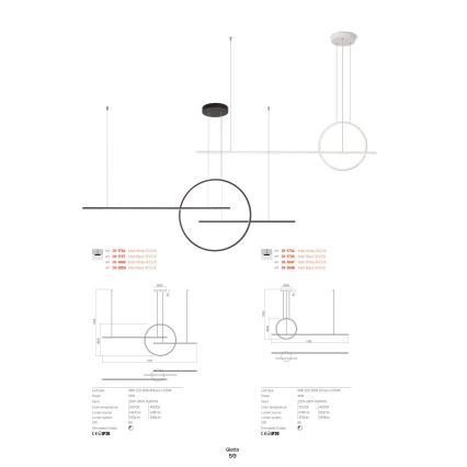 Redo 01-1734 - LED Stmievateľný luster na lanku GIOTTO LED/46W/230V biela