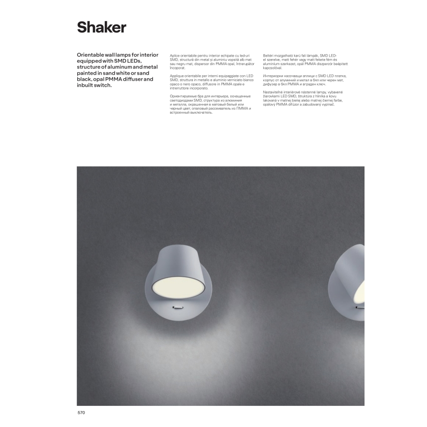 Redo 01-1738 - LED Nástenné svietidlo SHAKER LED/6W/230V