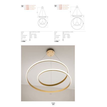 Redo 01-1790 - LED Stmievateľné nástenné svietidlo TORSION LED/27W/230V bronz