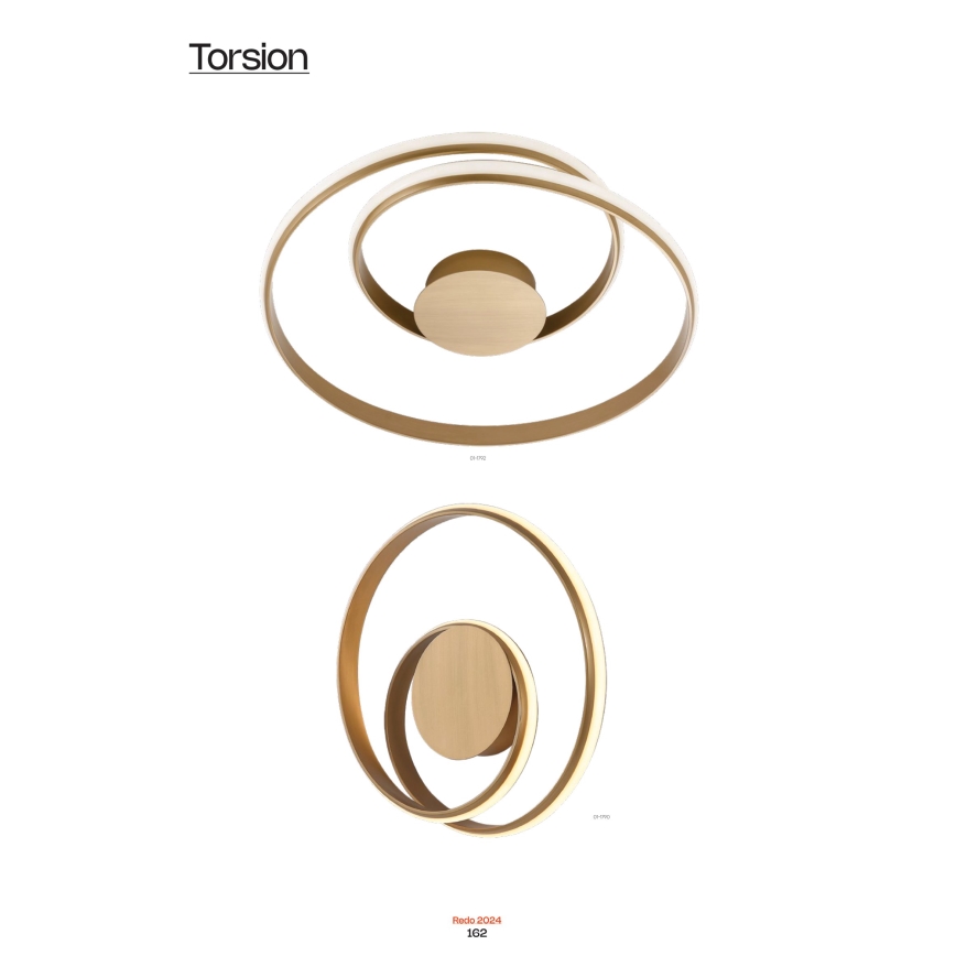 Redo 01-1790 - Stmievateľné LED nástenné svietidlo TORSION LED/27W/230V pr. 40 cm bronzová