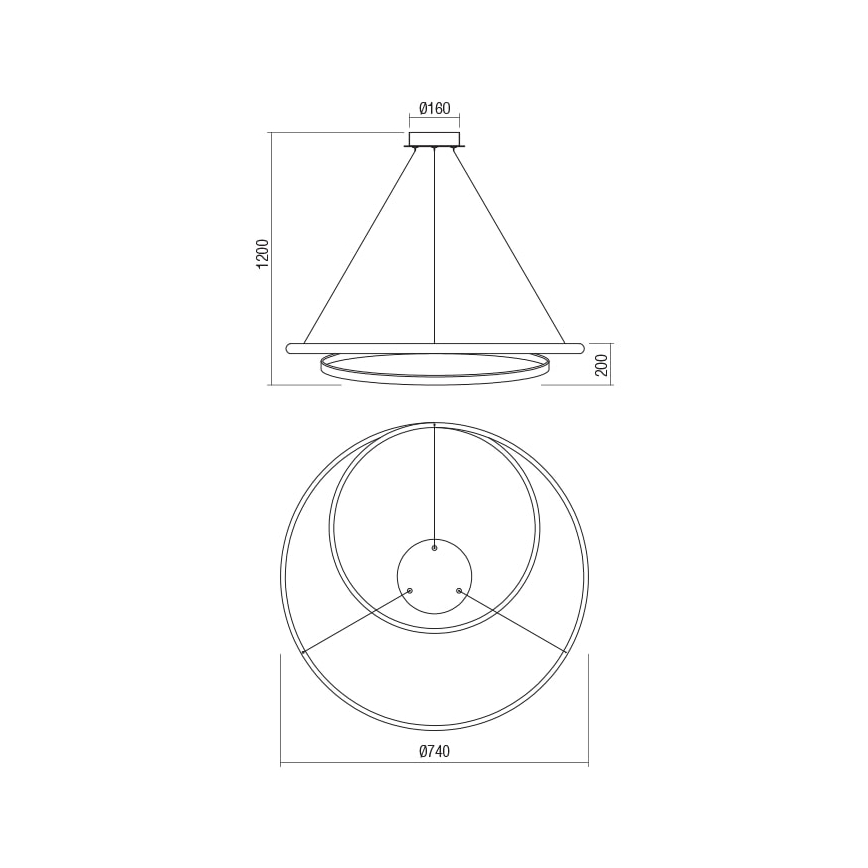 Redo 01-1795 - LED Stmievateľný luster na lanku TORSION LED/40W/230V pr. 74 cm biela