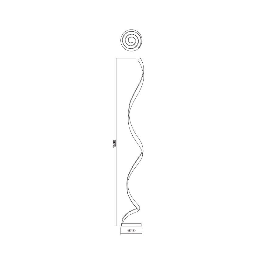 Redo 01-1798 - LED stmievateľná stojacia lampa TORSION LED/24W/230V 3000K bronzová