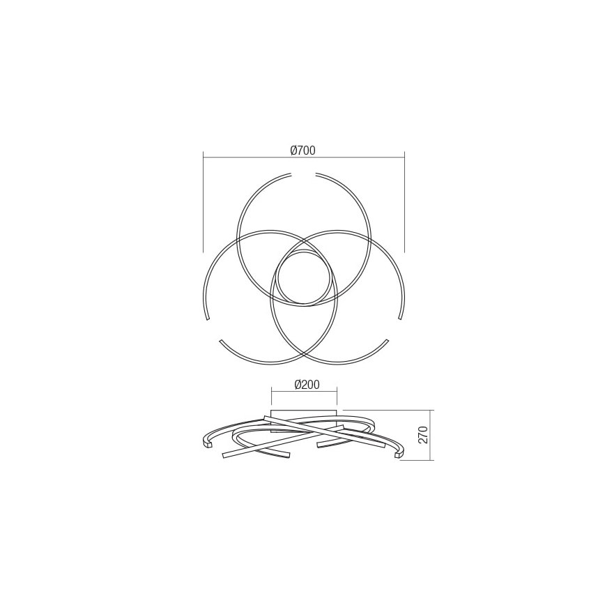Redo 01-1801 - LED Stmievateľné stropné svietidlo ALIEN LED/60W/230V 3000K pr. 70 cm biela