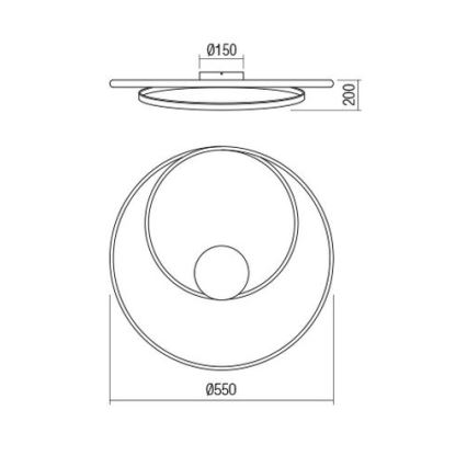 Redo 01-1886 - LED stmievateľné stropné svietidlo TORSION LED/29W/230V priemer 55 cm biela