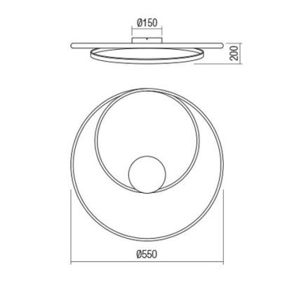 Redo 01-1887 - LED Stmievateľné stropné svietidlo TORSION LED/29W/230V 4000K pr. 55 cm bronzová