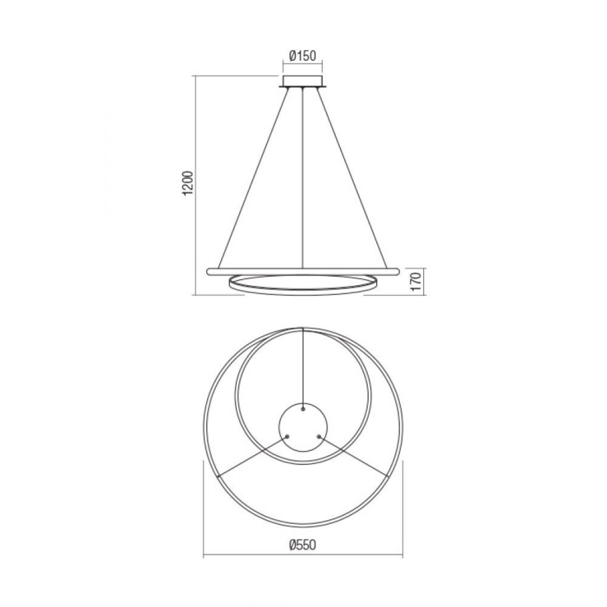 Redo 01-1888 - LED Stmievateľný luster na lanku TORSION LED/29W/230V pr. 55 cm biela