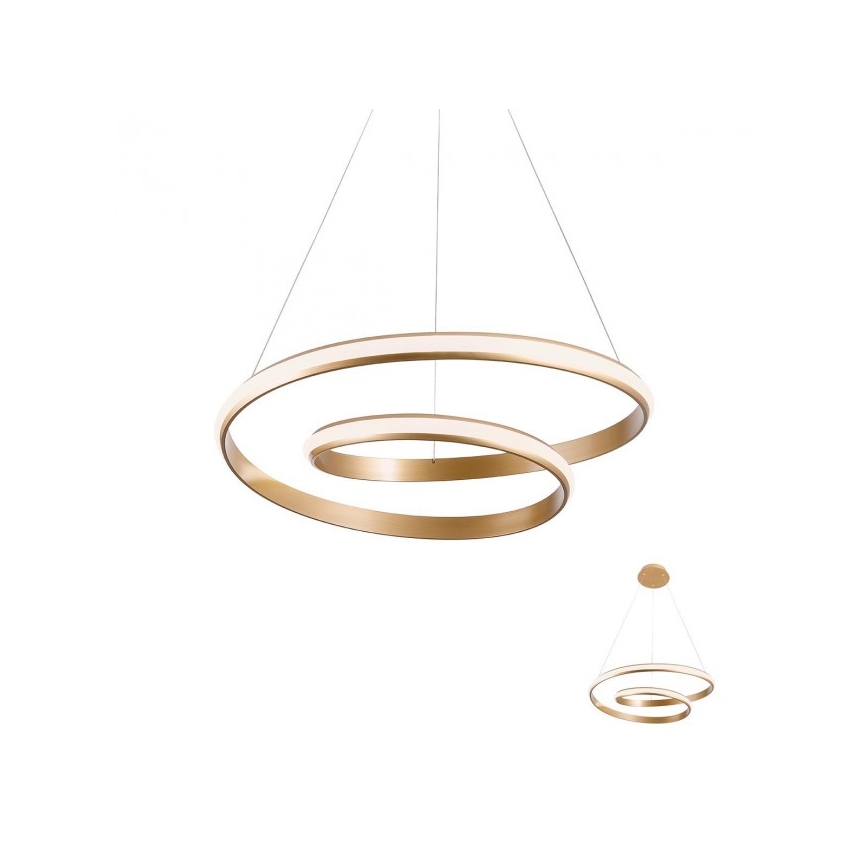 Redo 01-1889 - LED stmievateľný luster na lane TORSION LED/29W/230V pr. 55 cm bronzový