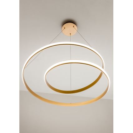 Redo 01-1891 - LED stmievateľný luster na lanku TORSION LED/35W/230V pr. 75 cm bronzový