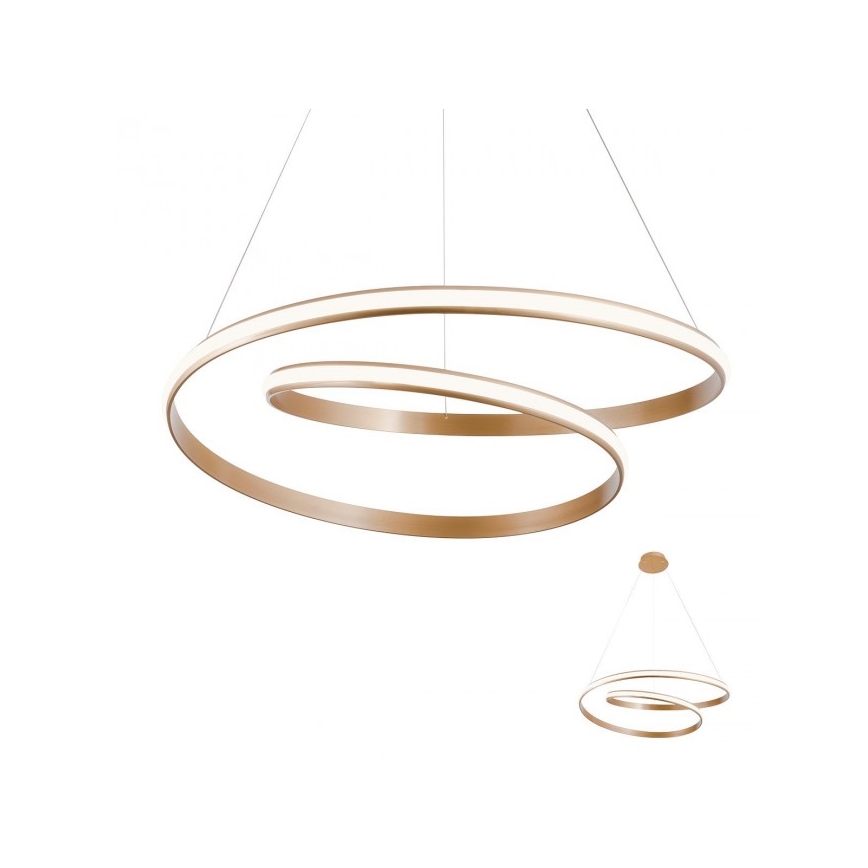 Redo 01-1891 - LED stmievateľný luster na lanku TORSION LED/35W/230V pr. 75 cm bronzový