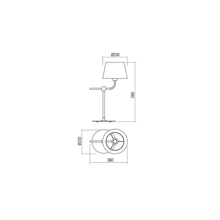 Redo 01-1980 - Stolná lampa MORRIS 1xE27/42W/230V biela