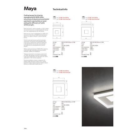 Redo 01-2004 - Stropné stmievateľné LED svietidlo MAYA LED/75W/230V pr. 60 cm zlaté