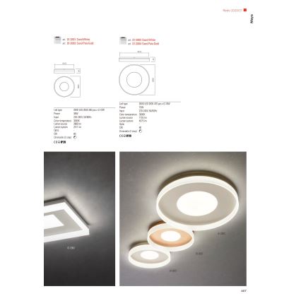 Redo 01-2004 - Stropné stmievateľné LED svietidlo MAYA LED/75W/230V pr. 60 cm zlaté