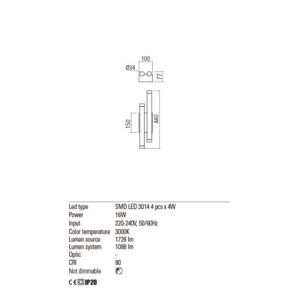 Redo 01-2033 - LED Nástenné svietidlo MADISON 4xLED/4W/230V zlatá