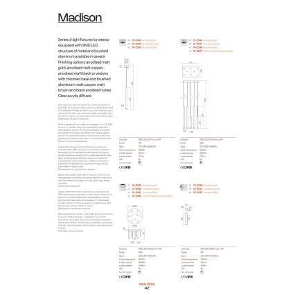 Redo 01-2034 - LED Nástenné svietidlo MADISON 4xLED/4W/230V meď