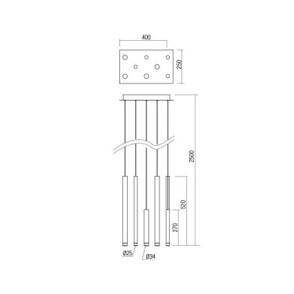 Redo 01-2046 - LED Luster na lanku MADISON 8xLED/4W/230V zlatá