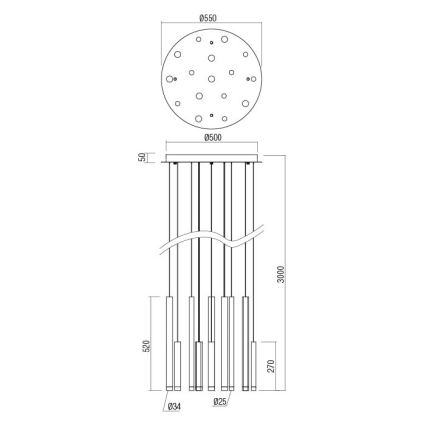 Redo 01-2060 - LED Luster na lanku MADISON 16xLED/4W/230V čierna