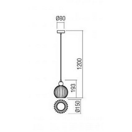 Redo 01-2063 - Luster na lanku PLUMEN 1x/E14/40W/230V pr. 15 cm šedá