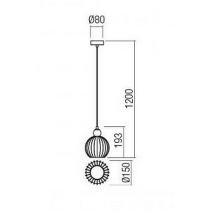 Redo 01-2064 - Luster na lanku PLUMEN 1xE14/40W/230V pr. 15 cm meď