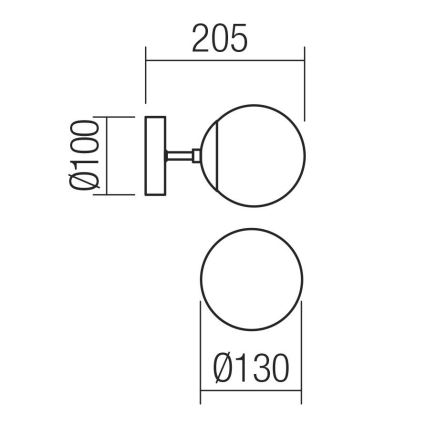 Redo 01-2175 - nástenné svietidlo SEMIA 1xE14/28W/230V čierne/dymové