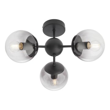 Redo 01-2176 - Luster na tyči SEMIA 3xE14/28W/230V čierna/dymová