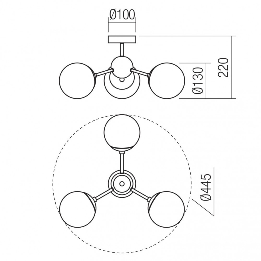 Redo 01-2176 - Luster na tyči SEMIA 3xE14/28W/230V čierna/dymová