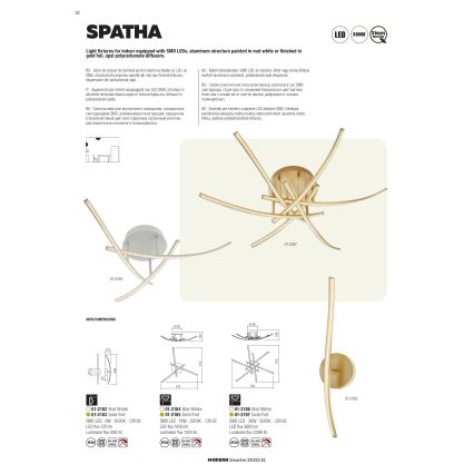 Redo 01-2184 - LED Stropné svietidlo SPATHA 3xLED/6W/230V 3000K biela