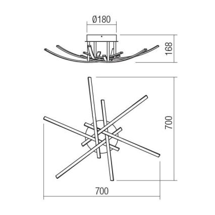 Redo 01-2187 - LED Stropné svietidlo SPATHA 6xLED/6W/230V 3000K zlatá