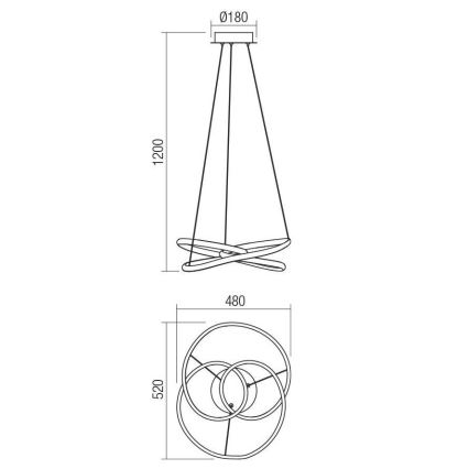 Redo 01-2190 - LED Stmievateľný prisadený luster SINTRA LED/40W/230V