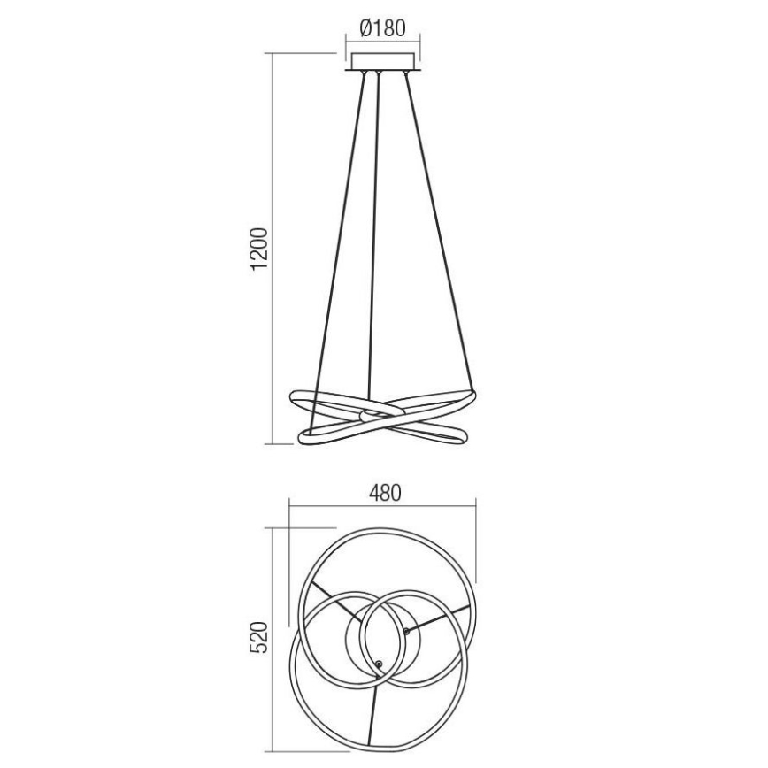 Redo 01-2190 - LED Stmievateľný prisadený luster SINTRA LED/40W/230V