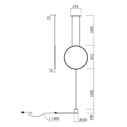 Redo 01-2197 - LED Stojacia lampa SLICK LED/19W/230V čierna