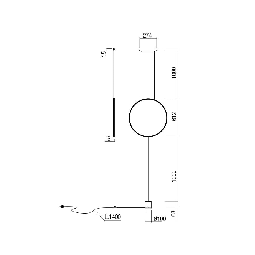 Redo 01-2197 - LED Stojacia lampa SLICK LED/19W/230V čierna