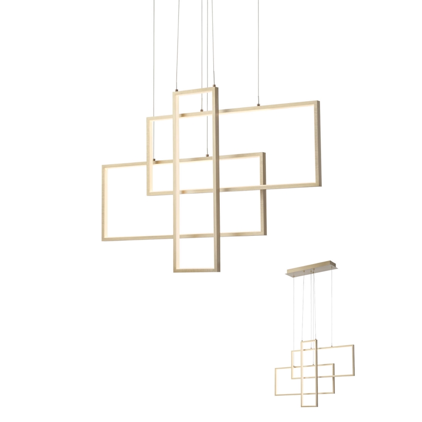 Redo 01-2314 - Stmievateľný LED luster na lanku PLANA LED/60W/230V zlatý