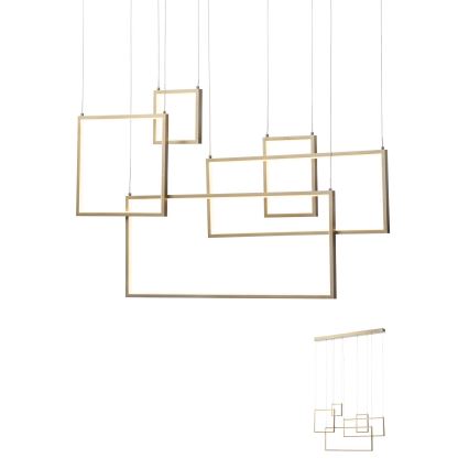 Redo 01-2317 - LED Stmievateľný luster na lanku PLANA LED/80W/230V zlatý