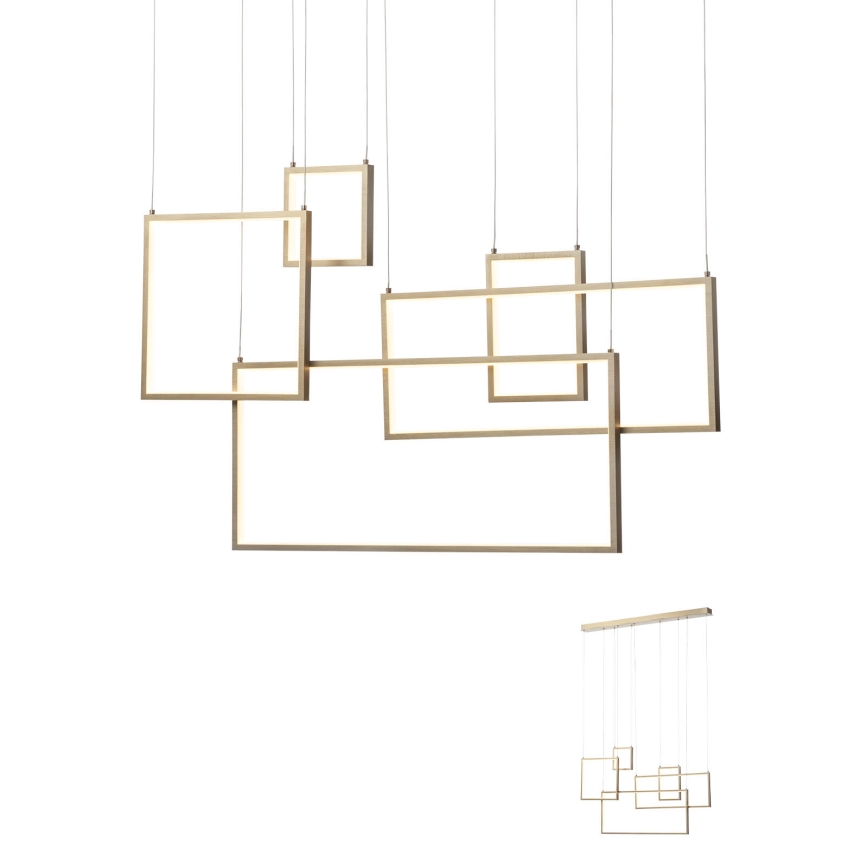 Redo 01-2317 - LED Stmievateľný luster na lanku PLANA LED/80W/230V zlatý