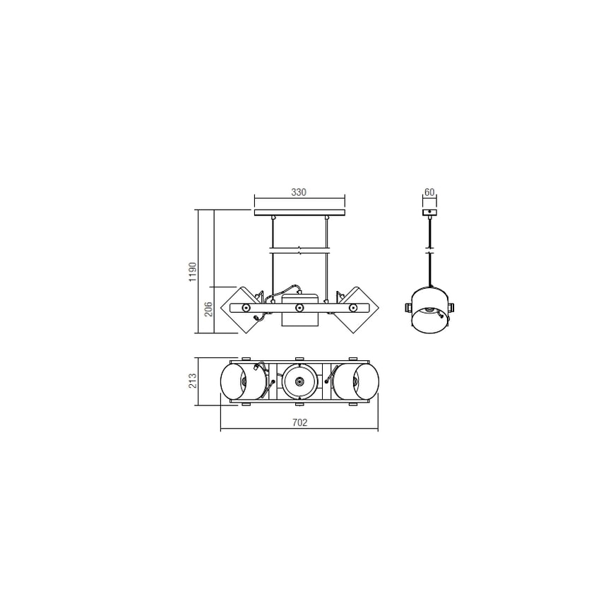 Redo 01-2403 - Luster na lanku POOH 3xE27/42W/230V buk