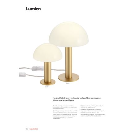 Redo 01-2474 - Luster na lanku LUMIEN 1xG9/10W/230V pr. 13 cm zlatá/biela