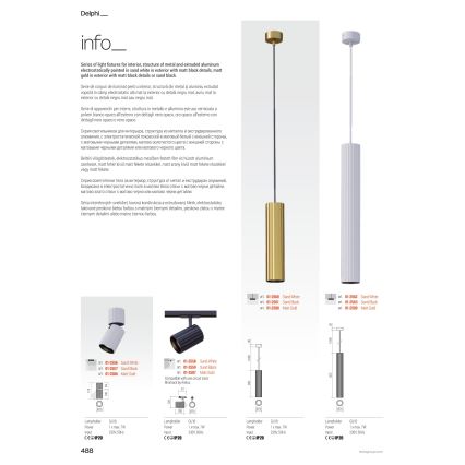 Redo 01-2549 - Nástenné bodové svietidlo DELPHI 1xGU10/7W/230V čierne