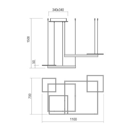 Redo 01-2615 - LED stmievateľný závesný luster na lankách SIGUA LED/137W/230V CRI 90 zlatý