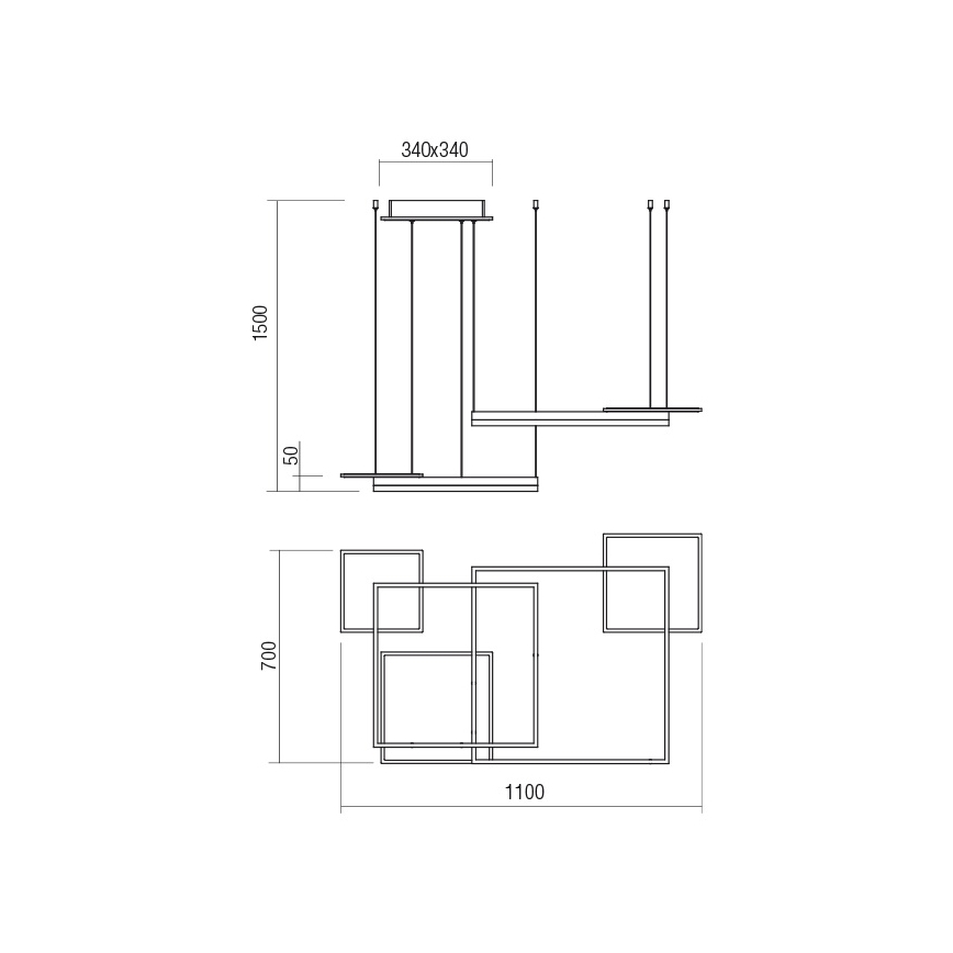 Redo 01-2615 - LED stmievateľný závesný luster na lankách SIGUA LED/137W/230V CRI 90 zlatý