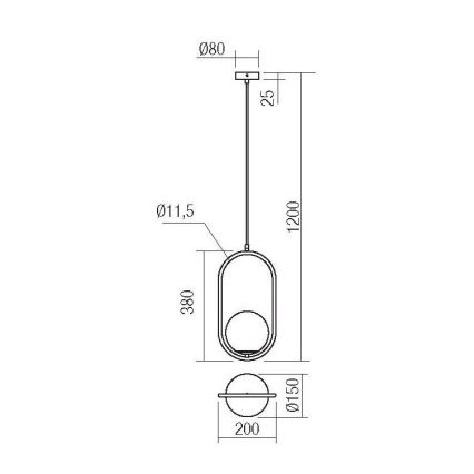 Redo 01-2624 - Luster na lanku NIVA 1xE14/28W/230V