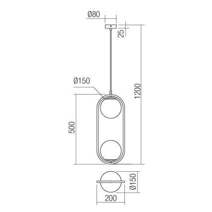 Redo 01-2626 - Luster na lanku NIVA 2xE14/28W/230V