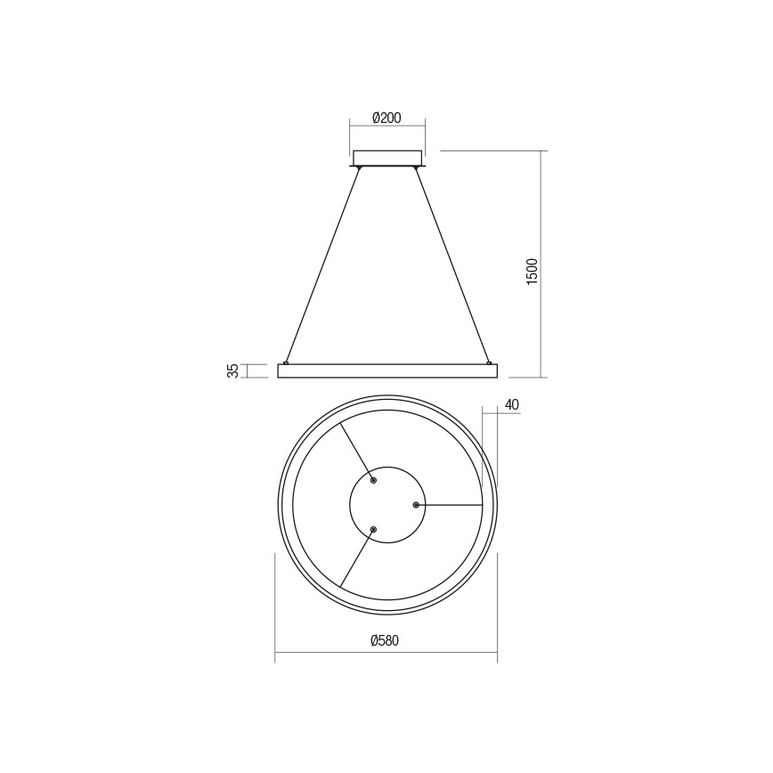 Redo 01-2672 - LED stmievateľný luster na lanku ICONIC LED/50W/230V pr. 58 cm biela
