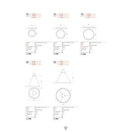 Redo 01-2673 - LED Stmievateľný luster na lanku ICONIC LED/50W/230V pr. 58 cm zlatá