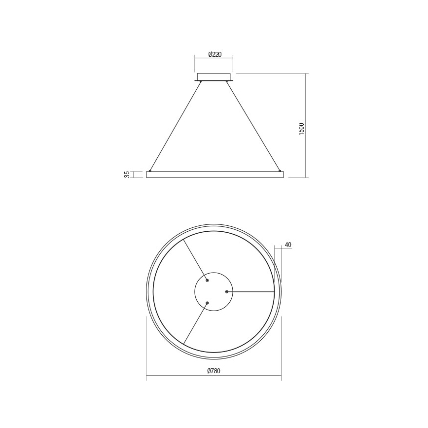 Redo 01-2675 - Stmievateľný LED luster na lankách ICONIC LED/60W/230V pr. 78 cm biela