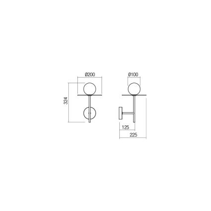 Redo 01-2725 - Nástenná lampa PLATO 1xG9/10W/230V zlatá
