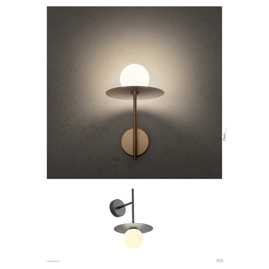 Redo 01-2726 - Nástenná lampa PLATO 1xG9/10W/230V čierna