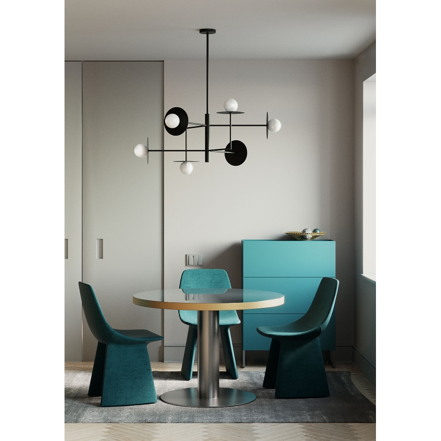Redo 01-2734 - Luster na tyči PLATO 6xG9/10W/230V čierna