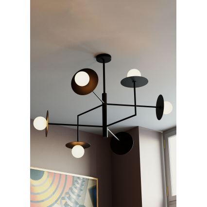 Redo 01-2734 - Luster na tyči PLATO 6xG9/10W/230V čierna