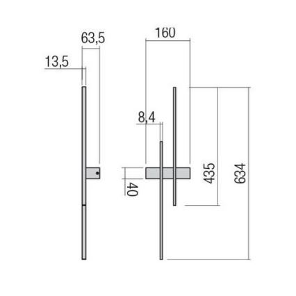 Redo 01-2744 - LED nástenné svietidlo TANGENT LED/13W/230V 3000K 63,4 cm CRI 90 biela