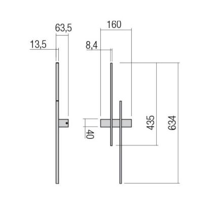 Redo 01-2747 - LED Nástenné svietidlo TANGENT LED/13W/230V CRI 90 čierna